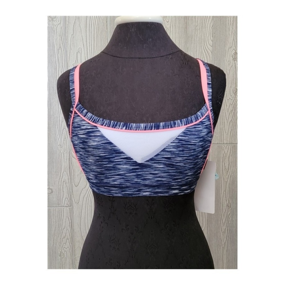 NWT Kos USA M Strappy Med-Impact Yoga Dance Sports Bra 8604 Blue Orange #96771
